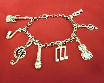 Stainless Steel Instrument Bracelet and Earring Set
