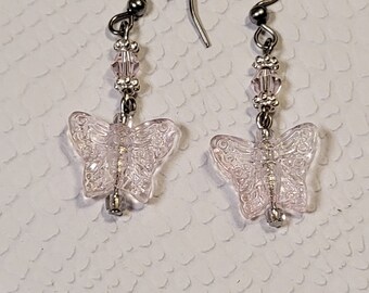 Blush Pink Butterfly Earrings
