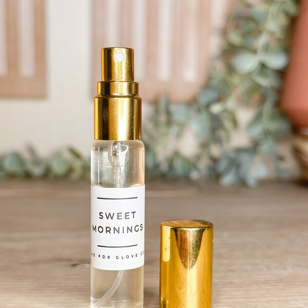 Sweet Mornings Essential Oil Perfume - 10ml Alcohol-Based Fragrance - Romantic and Delicate Rose, Sandalwood, and Vanilla Scent