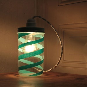 Lamp jar Familia Wiss turquoise spiral image 2