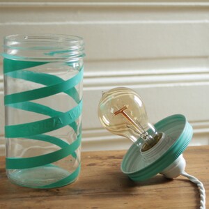 Lamp jar Familia Wiss turquoise spiral image 3