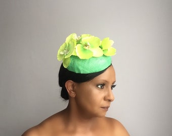 Green Fascinator, Tea party Fascinator, Wedding Fascinator, Headwear