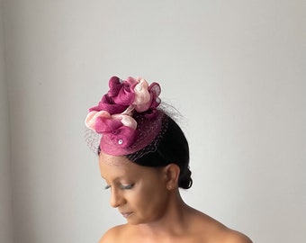 Plum Fascinator, Wedding Fascinator, Headwear