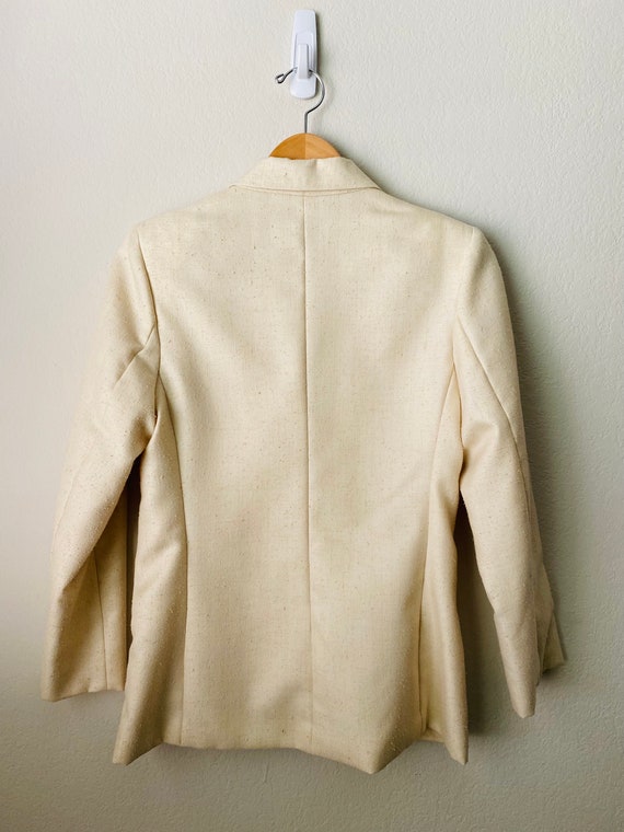 Neutral Vintage 1980's Silk & Wool 2 Button Blaze… - image 3