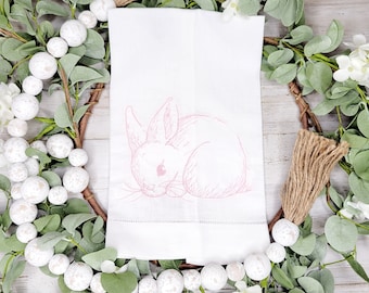 Bunny Towel, Easter Bunny Towel, Spring Hand Towels, Spring Tea Towel, Bunny Tea Towel, Easter Bunny Decor, Spring Kitchen Dish Towels