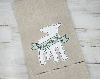 Worthy is the Lamb, Spring Farmhouse Decor, Christian Easter Decor, Easter Towel, Spring Towels, Christian Farmhouse Decor, Easter Gifts