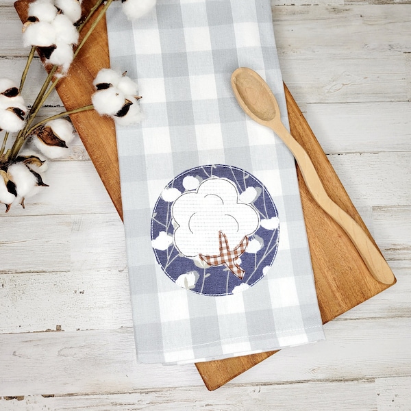 Cotton Boll Towel, Cotton Boll Decor, Cotton Boll, Farmhouse Cotton, Cotton Ball Decor, Buffalo Check Kitchen Towel, Cotton Tea Towels