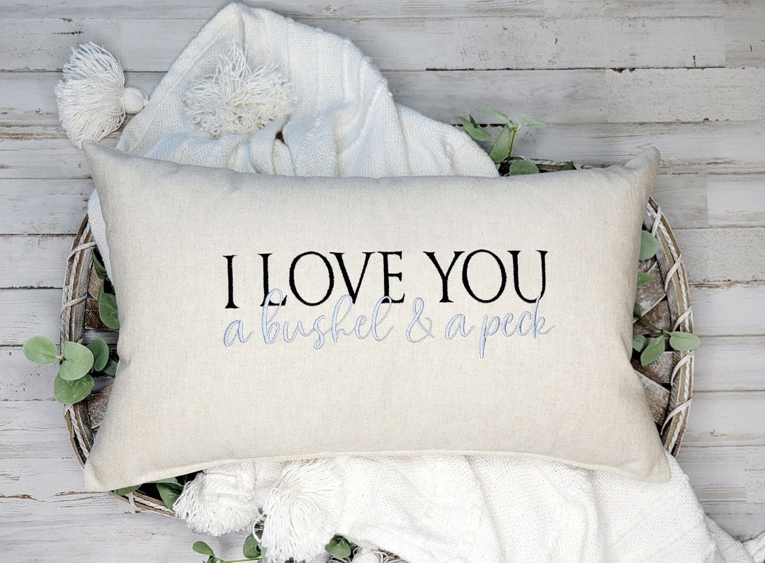 Te amo un bushel y un beso bushel y un beso te amo almohada Etsy España