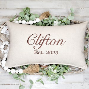 Established Pillow, Established Date, Established Decor, Wedding Gift Pillow, Anniversary Pillow, City Pillow, Personalized Decor Pillow image 1