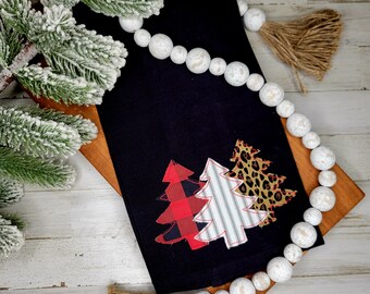 3 Christmas Trees Towel, Christmas Tree Towel, Christmas Kitchen Towel, Leopard Christmas, Buffalo Plaid Kitchen, Farmhouse Christmas