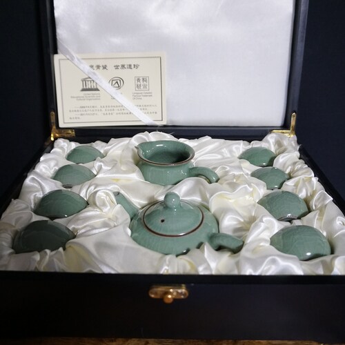 Vintage Longquan Celadon Tea Set shops