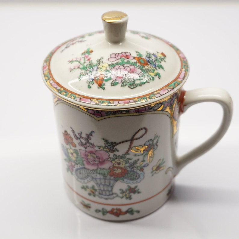 Vintage Chinese Tea cups with lids | Etsy