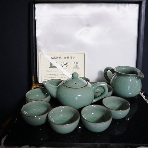 Vintage Longquan Celadon Tea Set shops