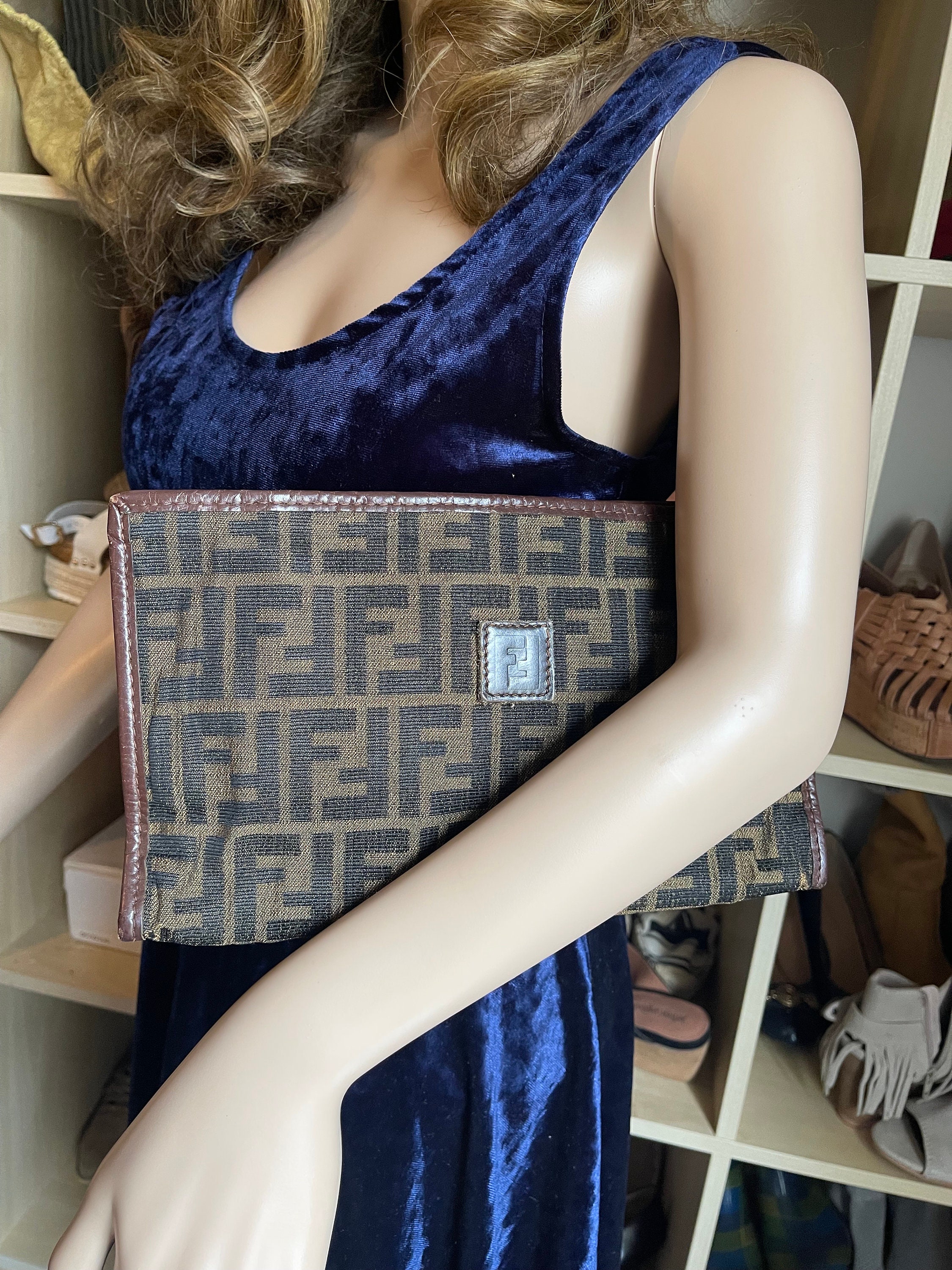 Fendi cloth clutch bag sales