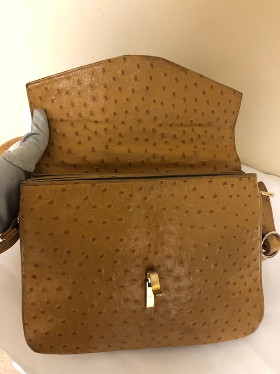 Lederer De Paris Vintage Ostrich Accordion Handbag