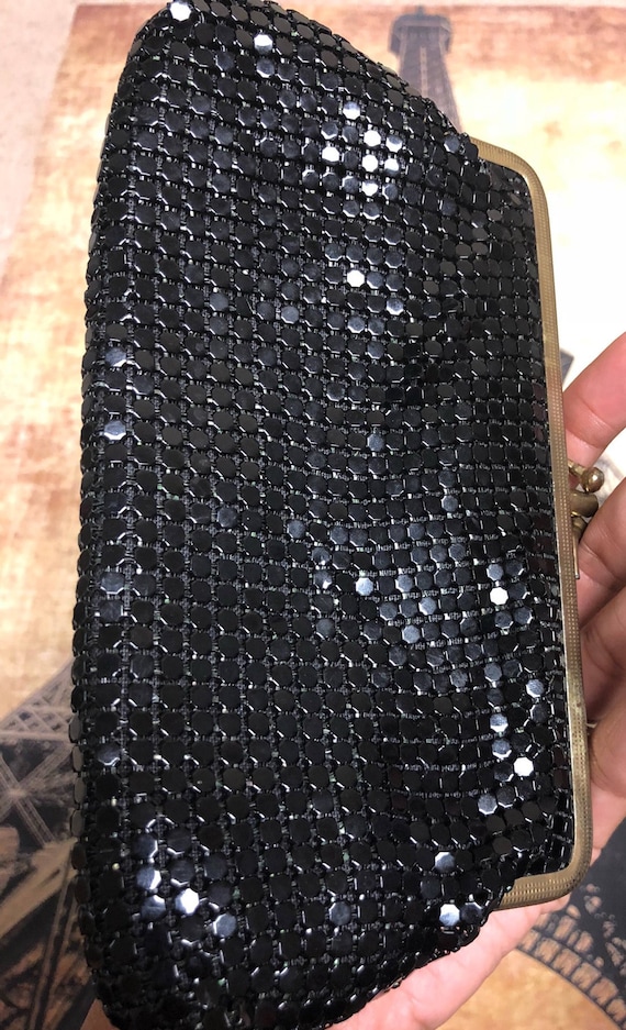 Bags by Marlo Vintage Black Sequin Clutch Purse - image 8