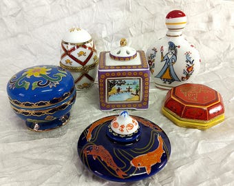 Vintage Fine Porcelain Trinket Boxes: Del Prado Hand Finished, Sold Separately
