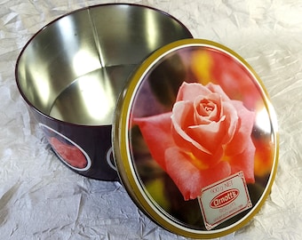 1989 Arnott's Roses Assorted Biscuits Tin: Original Label, Large Round 900g