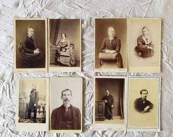 Antique English Carte de Visite Photos - Lots of 2, Women & Men