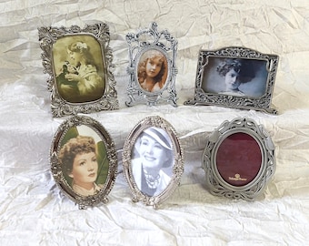 Vintage Miniature Photo Frame Selection: Silvertone Metal or Pewter inc. Selangor