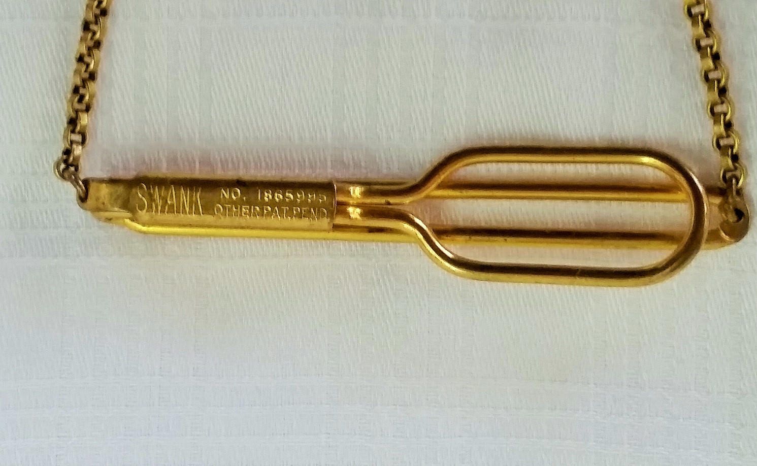 Vintage Men's Tie Chain Monogram GCB Fob Swank Pat Etsy Australia