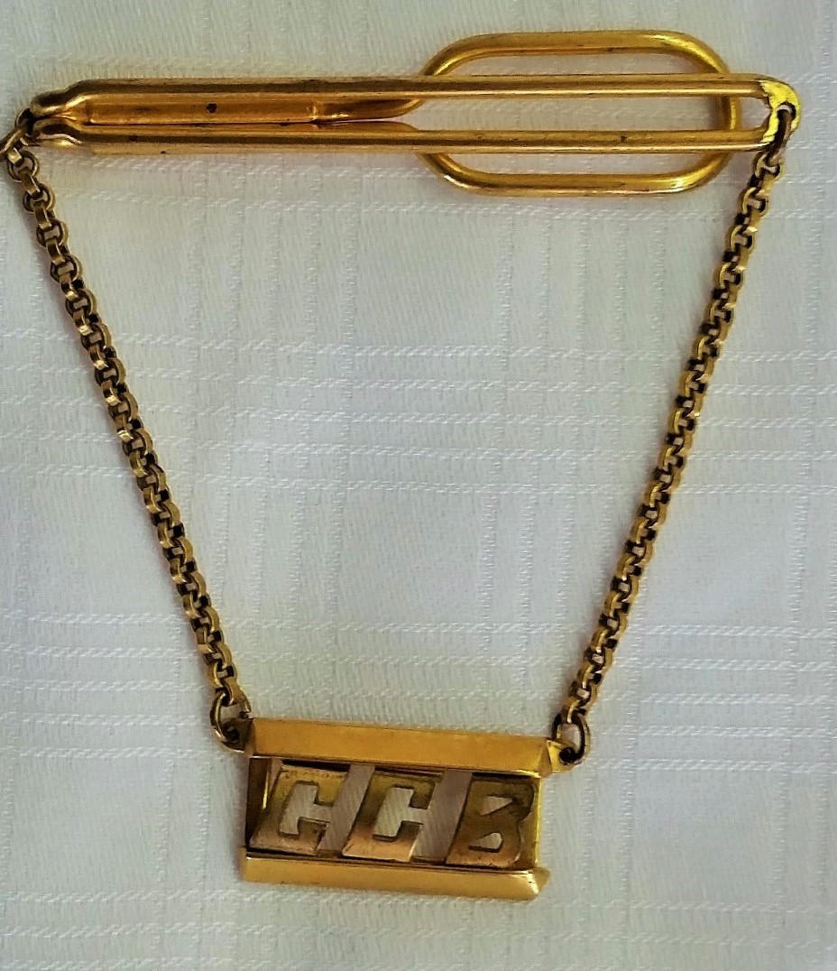 Vintage Men's Tie Chain Monogram GCB Fob Swank Pat Etsy Australia