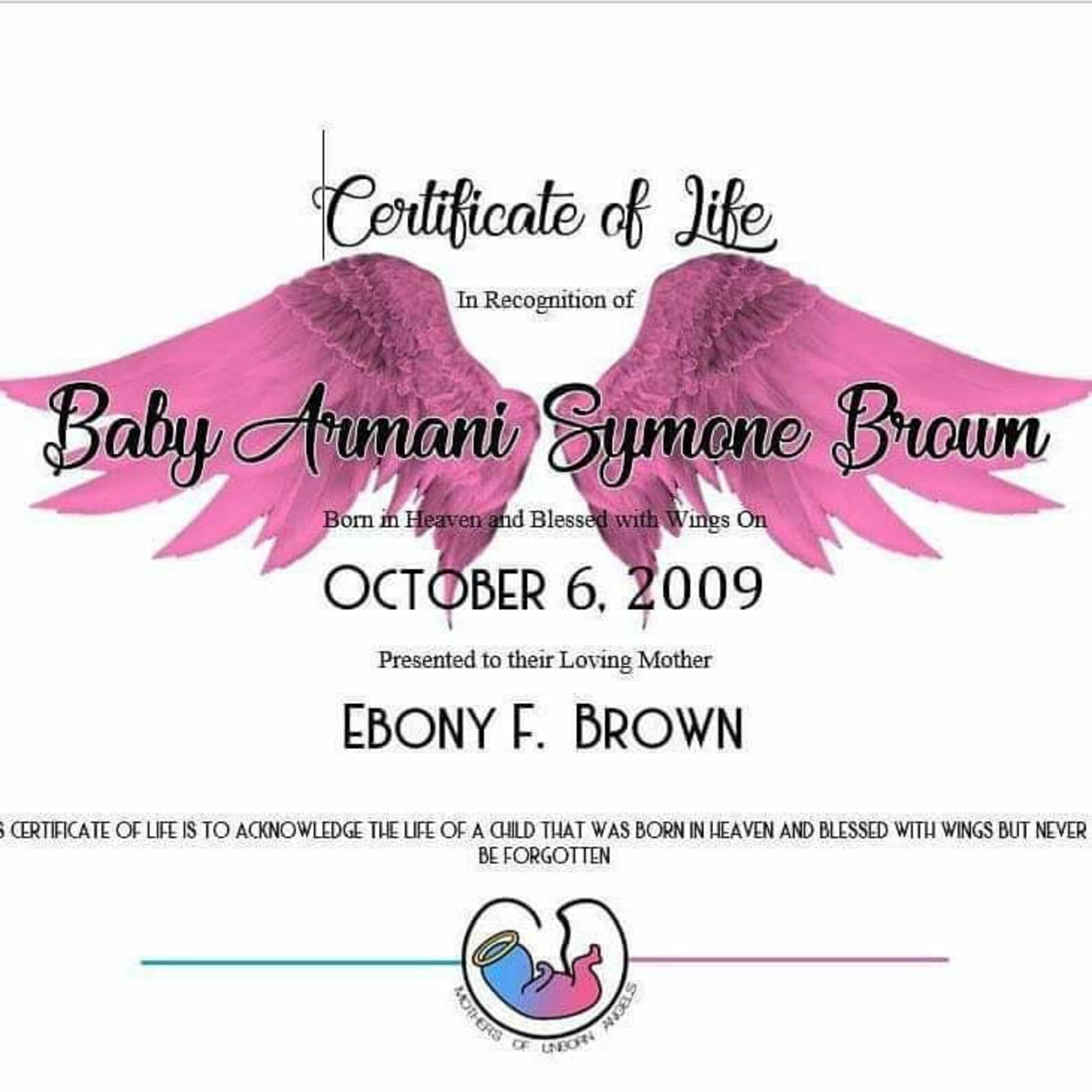 Certificate of Life for Miscarriage and Still Borns - Etsy Sweden