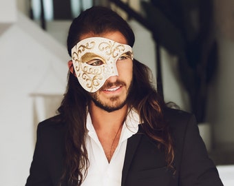 Luxury Mask Phantom Of The Opera Half Face Masquerade Mask Vintage Design GOLD