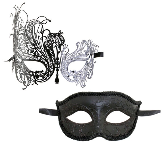 Luxury Mask Couple's Swan Venetian Masquerade Mask Set | Etsy