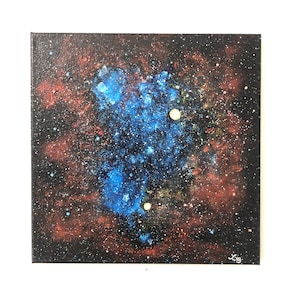 Cosmos 1, 12 x 12 Mixed Media Art, Abstract Art, Wall Art, Original Art, Universe Art, Space Painting, Textured Painting