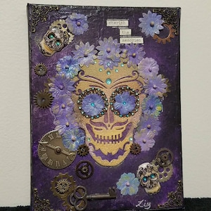 Cherish The Memories, 6 x 8 Steampunk, Mixed Media Art, Original Art