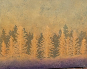 Fantasy Forest Oil Painting, Abstract Landscape, 22x28 Canvas