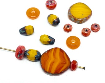 10mm sea glass beads from Ghana 2mm drilled hole irregular round shape 53 beads,