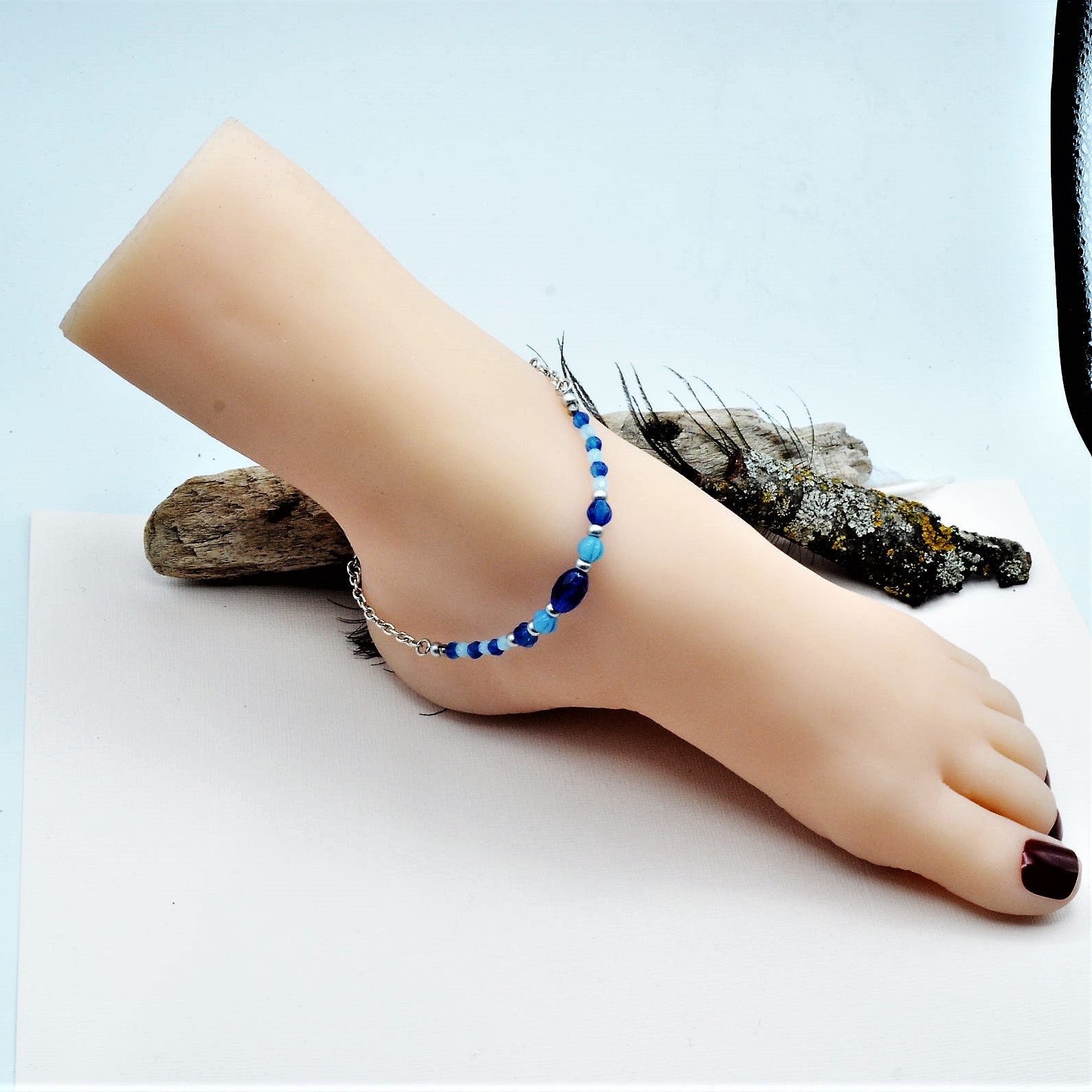 Cobalt and Ice Blue Anklet Kit Ankle Bracelet Mix Jewelry Etsy