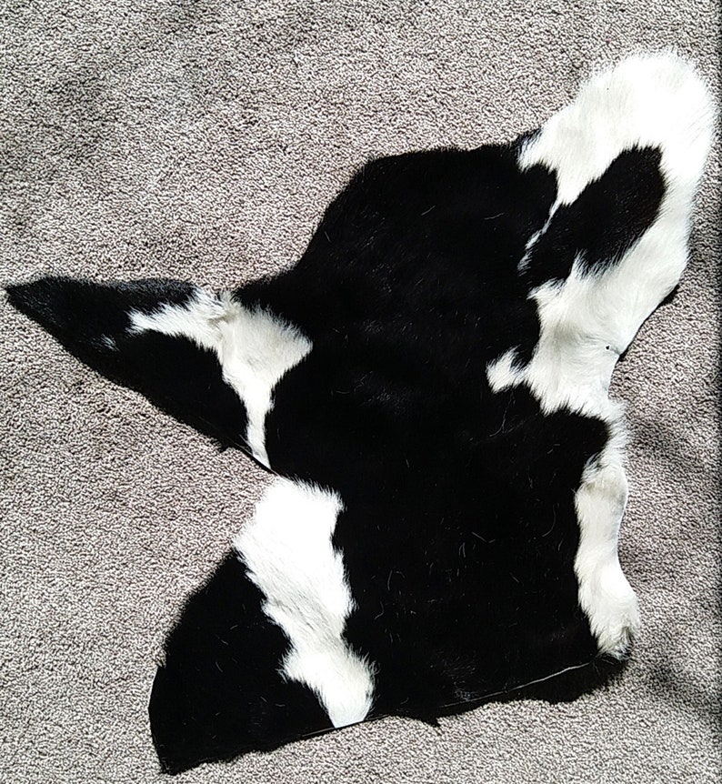 Cowhide Leather Black & White Hairon Cowhide Piece Etsy
