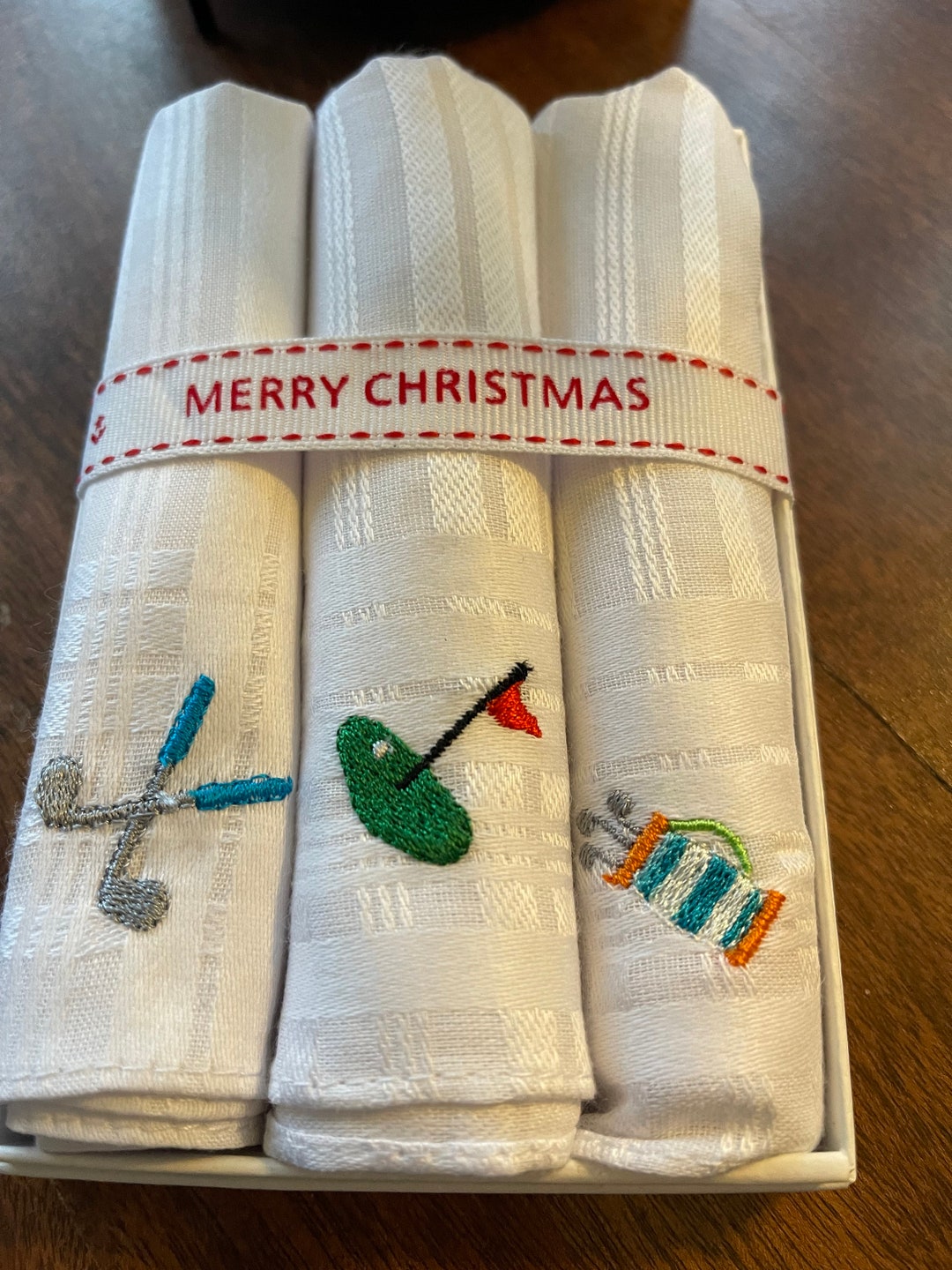 Mens Embroidered Golf Handkerchiefs Etsy UK