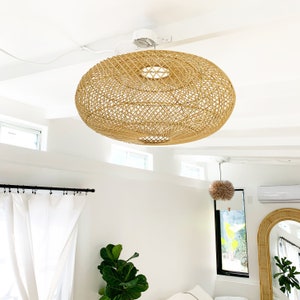 New Simple Classic Sphere Rattan Pendant Light - Med, Large, XLarge