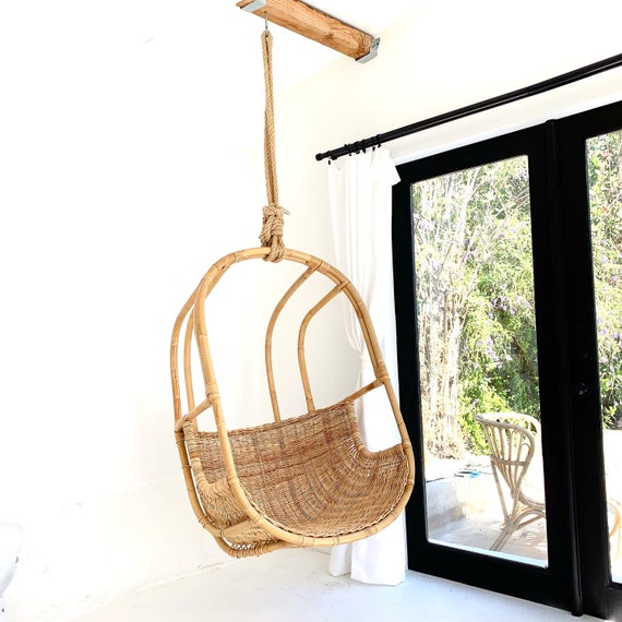 Rattan Wicker Hanging Chair the El Nido Last 1 Etsy