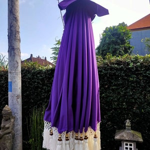 Purple Bali Umbrella with Fringe Water Resistant image 2