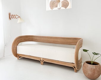 Modern Rattan Sofa the Barcelona Last Few Etsy Hong Kong