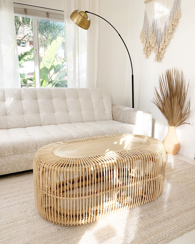 New Arrival Classic Oval Coffee Table Natural Etsy