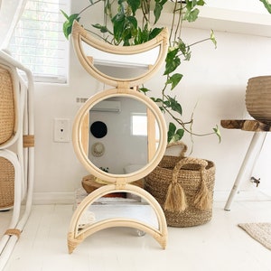 Phases Rattan Moon Mirror