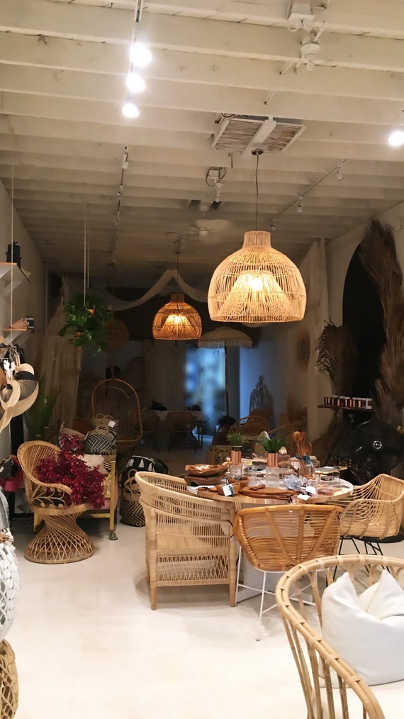 Large Dome Rattan Pendant Light XXLG the Boheme Etsy Australia