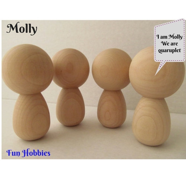 unfinished kokeshi dolls