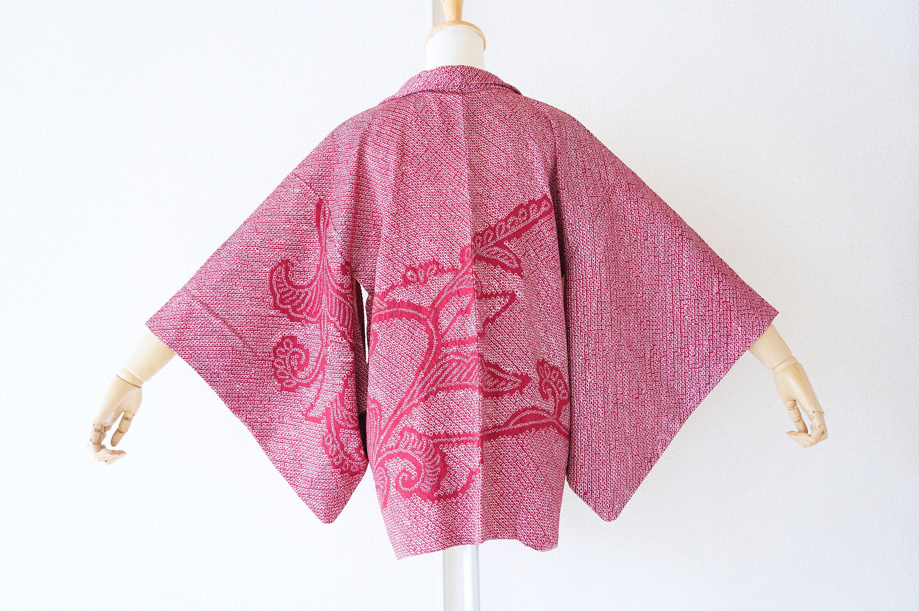 SHIBORI kimono red kimono Silk Kimono kimono Etsy