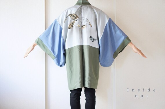 Vintage kimono jacket, Mens Haori, Japanese Kimono