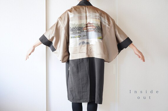 Vintage kimono jacket, Mens Haori, Japanese Kimono