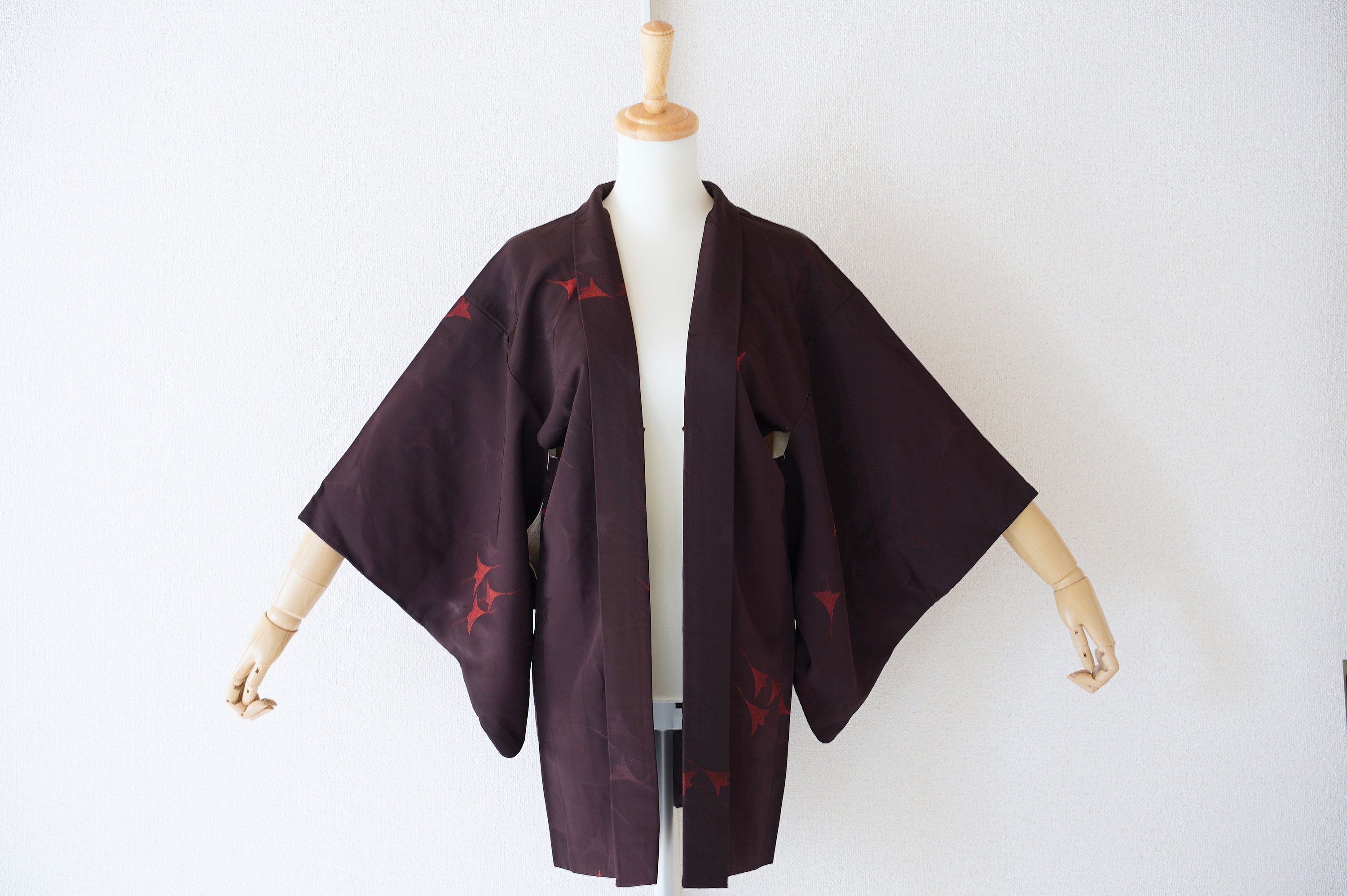 Bird pattern kimono brown silk kimono kimono japanesehaori | Etsy
