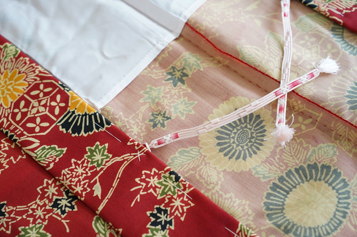 Red floral motif haori haori Japanese kimono traditional | Etsy