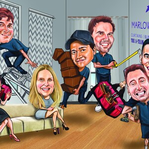 Custom family caricature- thoughtful and unique gift, especially those hard to buy for!